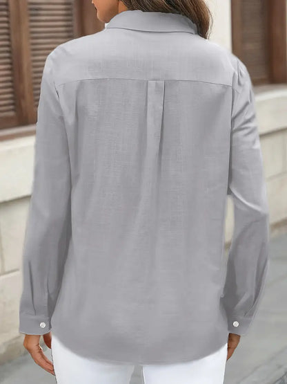 Athena - Camisa de Algodón con Bolsillos Frontales