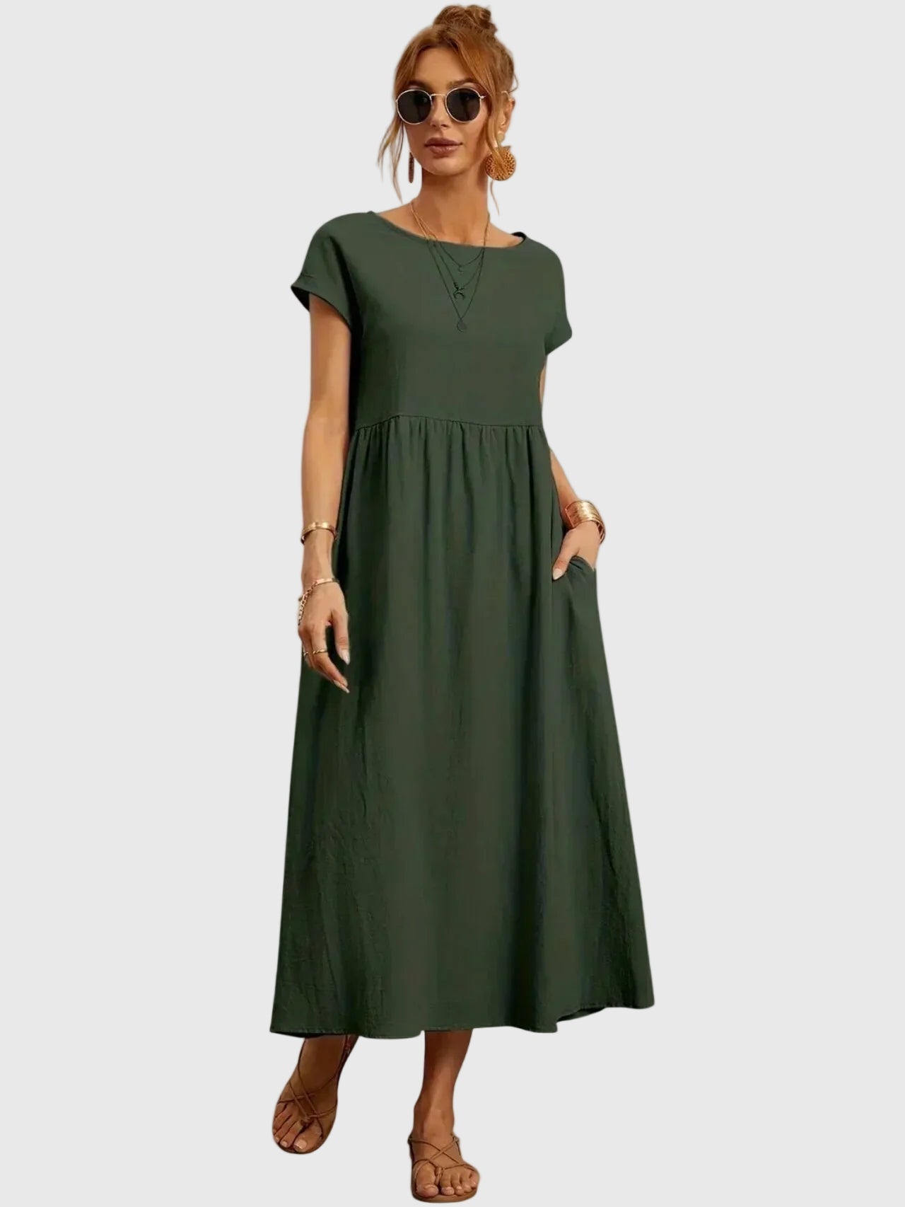 Giselle | Vestido Midi Casual con Bolsillos