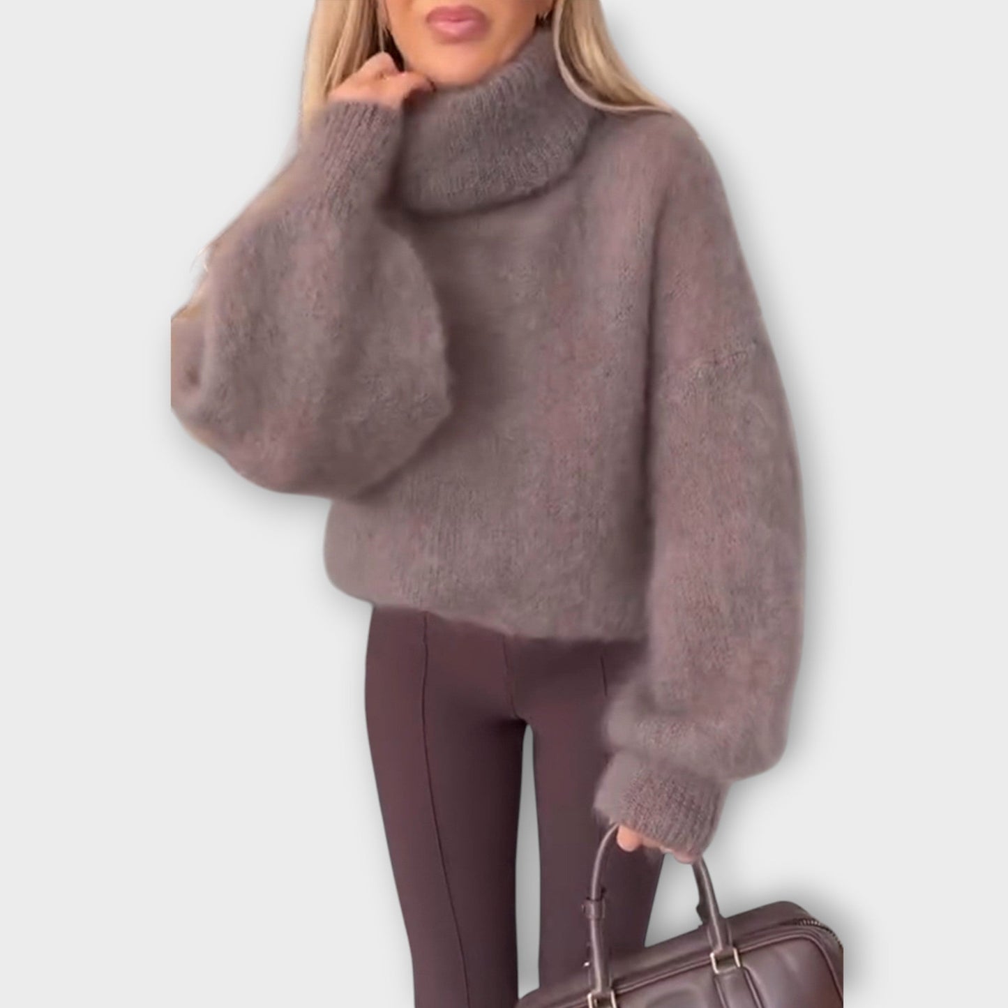Suéter Oversize con Cuello Alto