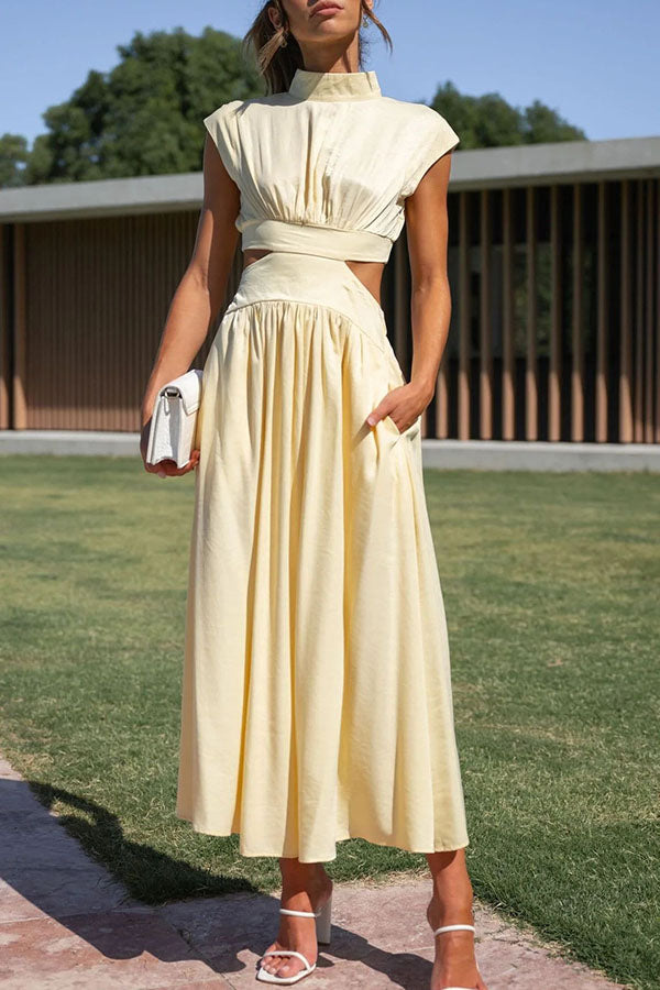 Quincy | Vestido Midi con Corte y Bolsillos