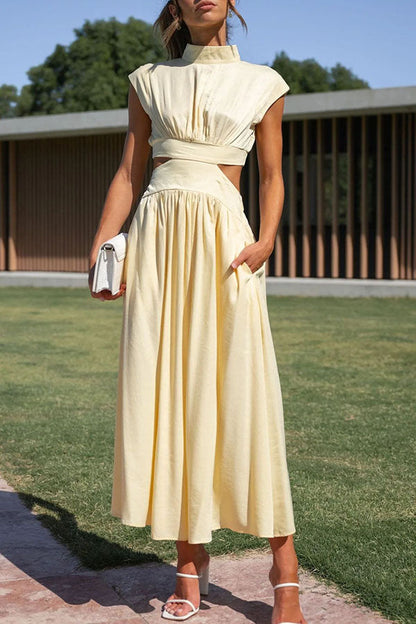 Quincy | Vestido Midi con Corte y Bolsillos
