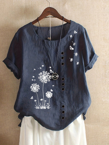 Hermione – Blusa con Estampado de Diente de León