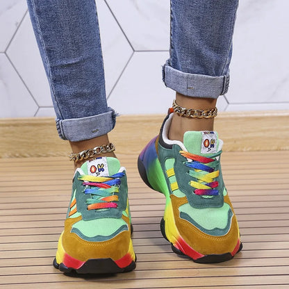 Jolie - Zapatillas coloridas con suela gruesa para mujer