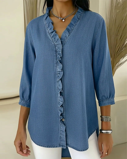 Elvari – Blusa elegante con detalles de volantes