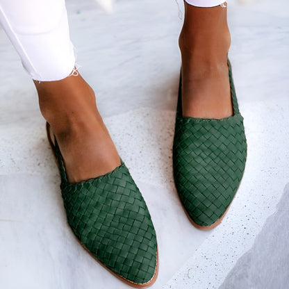 Whisper - Elegantes sandalias de piel trenzadas para mujer