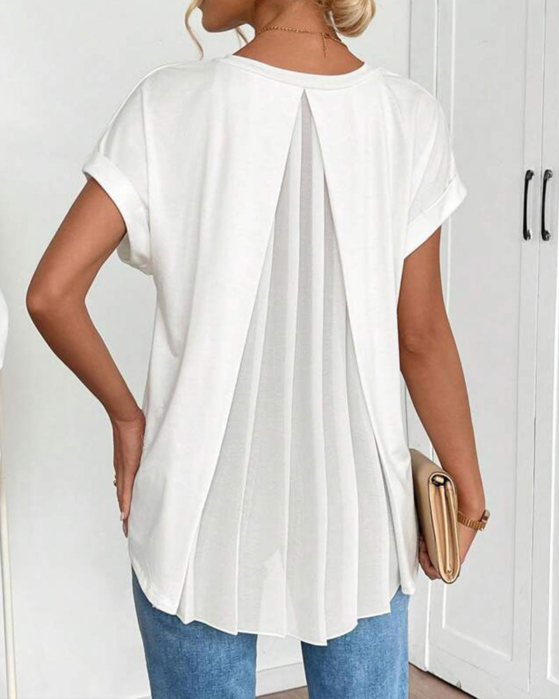 ESTRID - CAMISETA DE PATCHWORK CON MANGAS CORTAS Y ESTILO