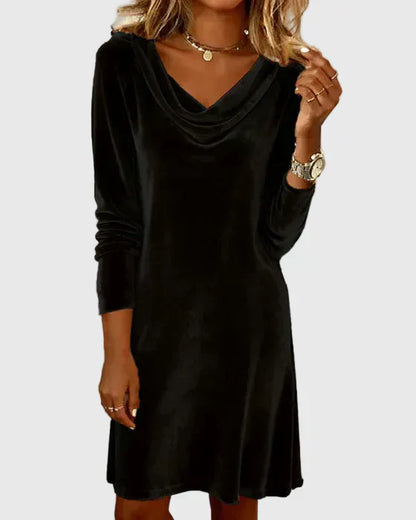 Frosina | Vestido de Terciopelo Corte Suelto