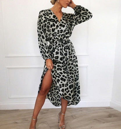 SELAH – VESTIDO MAXI DE PATRÓN DE LEOPARDO OTOÑAL