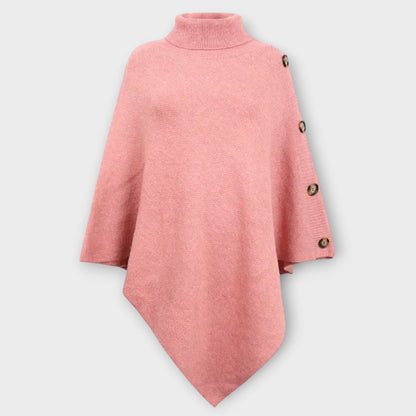 Poncho de Punto Suave con Detalles de Botones