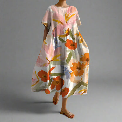 Xyrhilda | Vestido de Verano con Patrón Floral y Corte Fluido