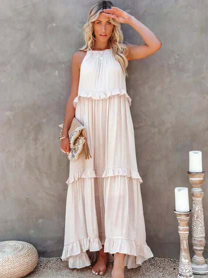 Landry - Vestido sin mangas con volantes chic