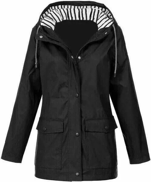 Ilektra - Chaqueta Elegante de Manga Larga Impermeable con Capucha