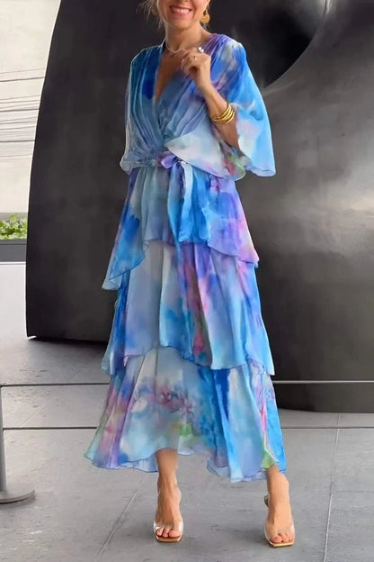 Cassia – Vestido fluido en chiffon para mujer