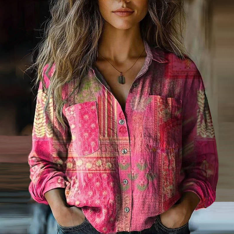 MONICA™ - BLUSA DE PRIMAVERA IMPRESA VINTAGE