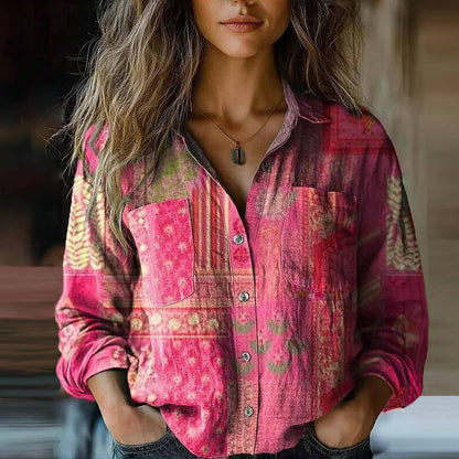 MONICA™ - BLUSA DE PRIMAVERA IMPRESA VINTAGE