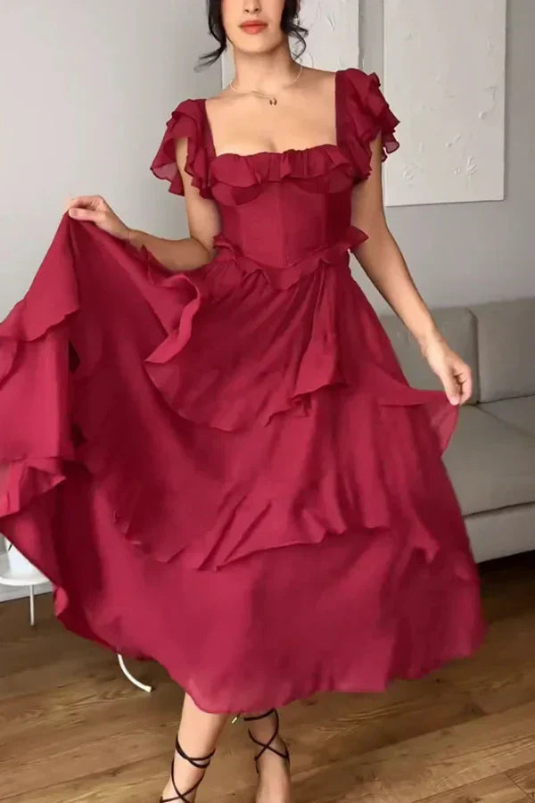 ISABELLA – VESTIDO ROMÁNTICO CON VOLANTES EN CASCADA