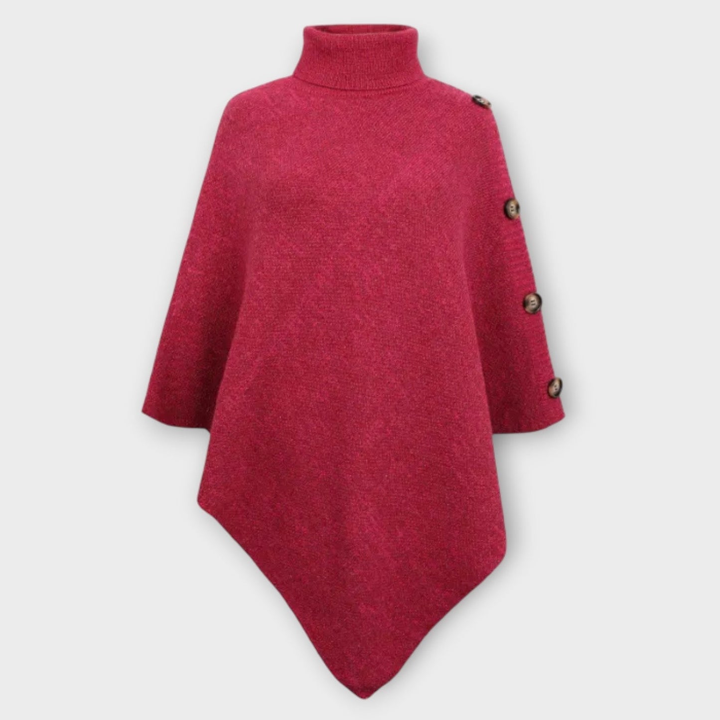 Poncho de Punto Suave con Detalles de Botones