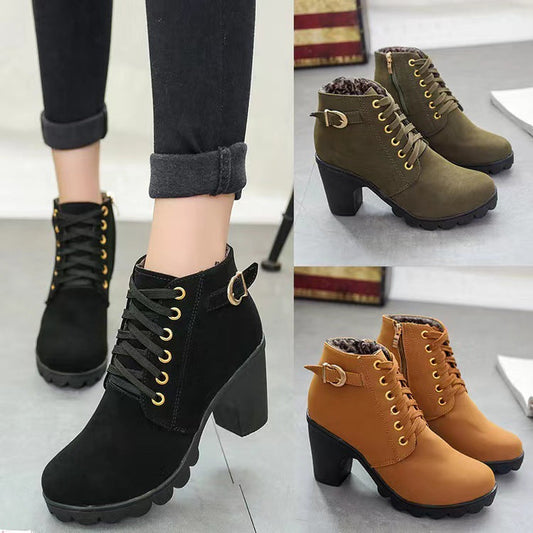 Botines con Tacón Chunky para Mujer