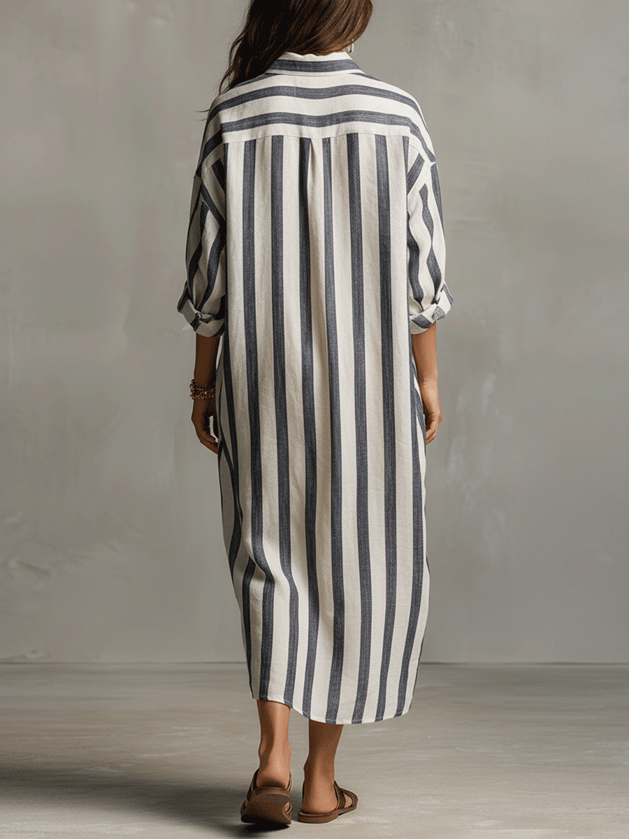 Arden | Vestido Maxi Bohemio a Rayas