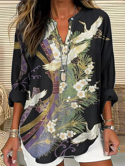 CLAIRE - BLUSA DE IMPRESIÓN ELEGANTE DE VUELO