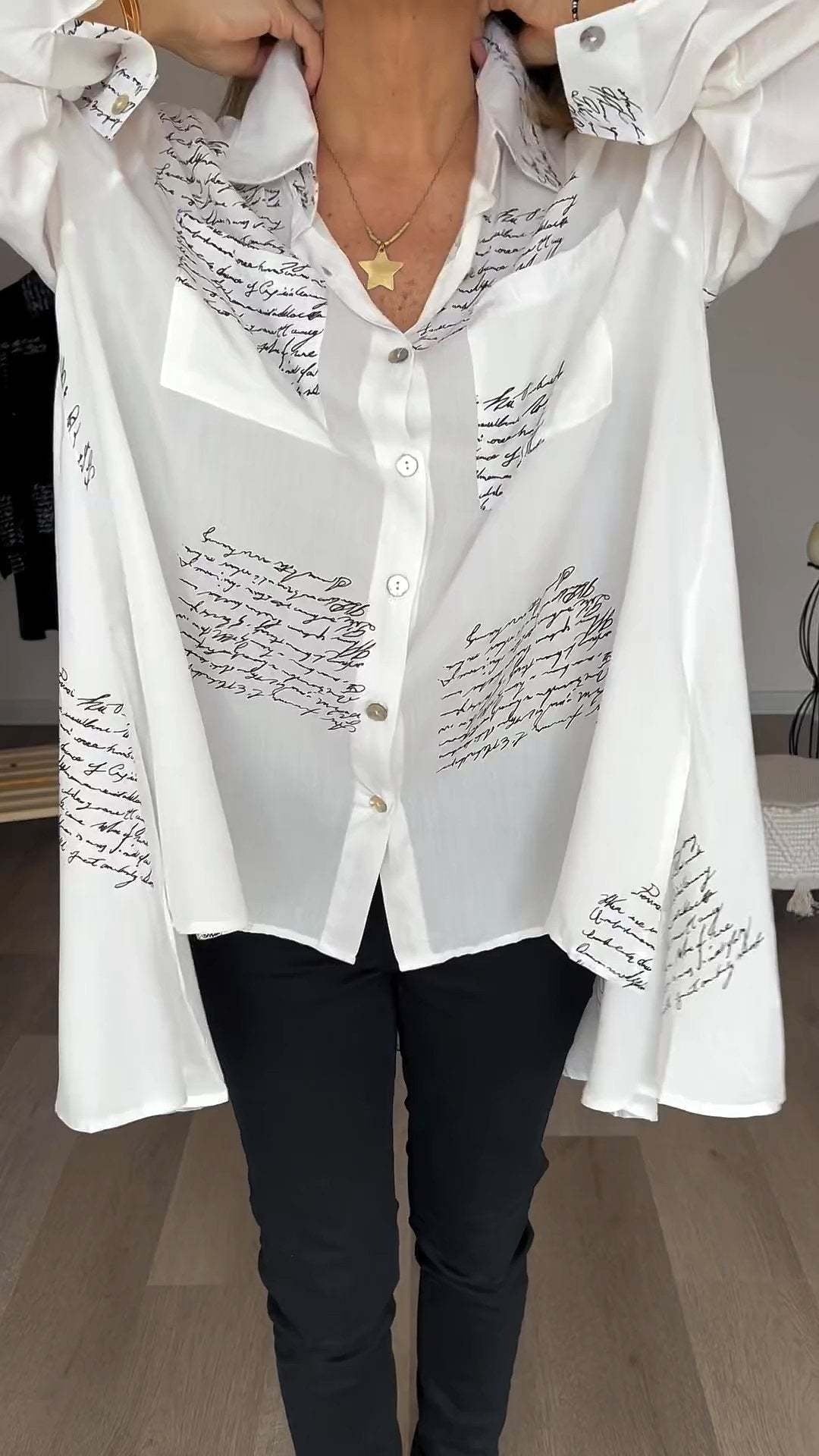 Skylar – Camisa de botones manuscrita