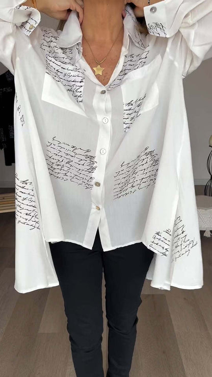 Skylar – Camisa de botones manuscrita