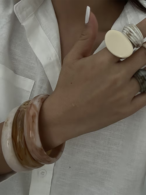 Pulsera Vintage Étnica de Mármol
