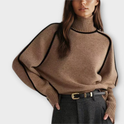 Brielle | Suéter de Cuello Alto de Mujer con Textura Acanalada | Suave y Estructurado