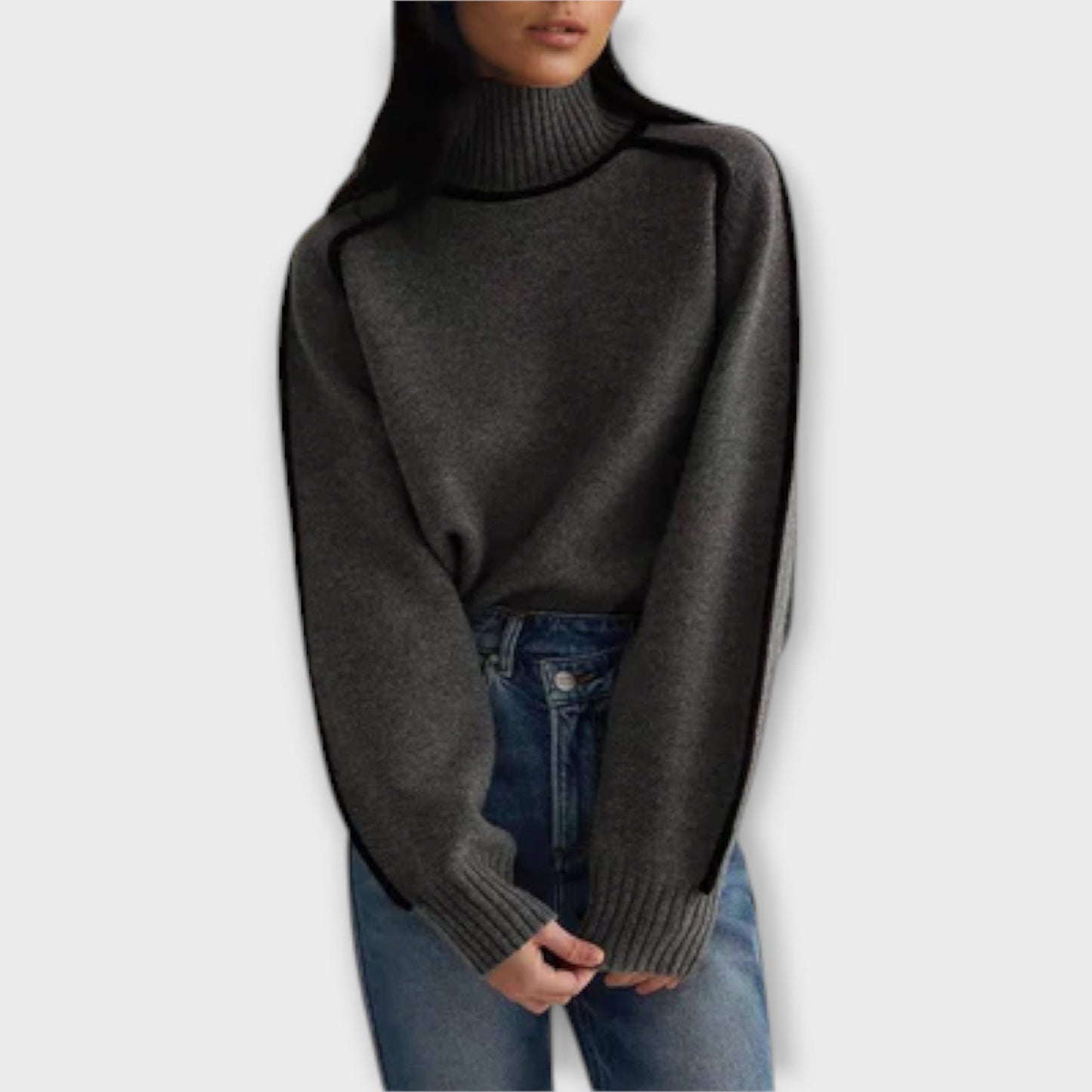 Brielle | Suéter de Cuello Alto de Mujer con Textura Acanalada | Suave y Estructurado