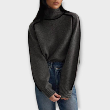 Brielle | Suéter de Cuello Alto de Mujer con Textura Acanalada | Suave y Estructurado