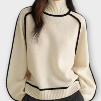 Brielle | Suéter de Cuello Alto de Mujer con Textura Acanalada | Suave y Estructurado