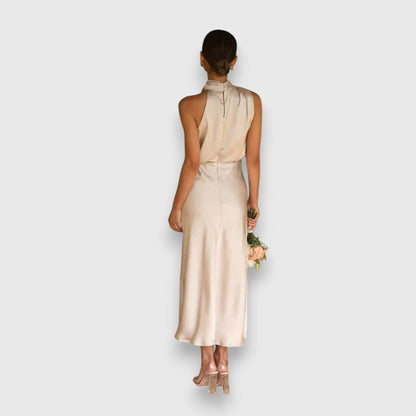 Daisy | Elegante Vestido de Satén con Escote Halter