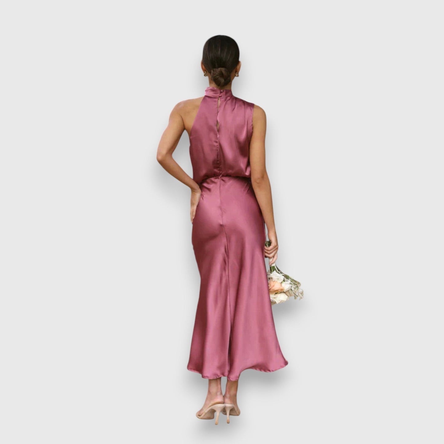 Daisy | Elegante Vestido de Satén con Escote Halter