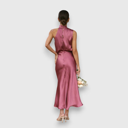 Daisy | Elegante Vestido de Satén con Escote Halter