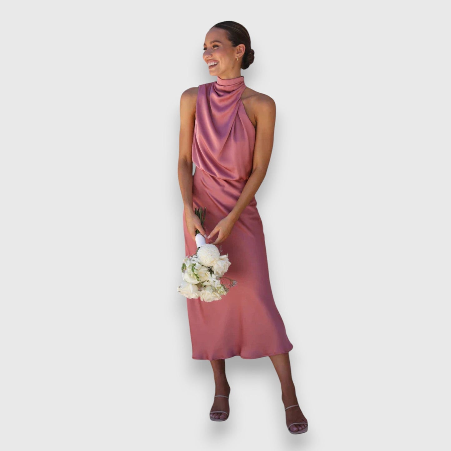 Daisy | Elegante Vestido de Satén con Escote Halter