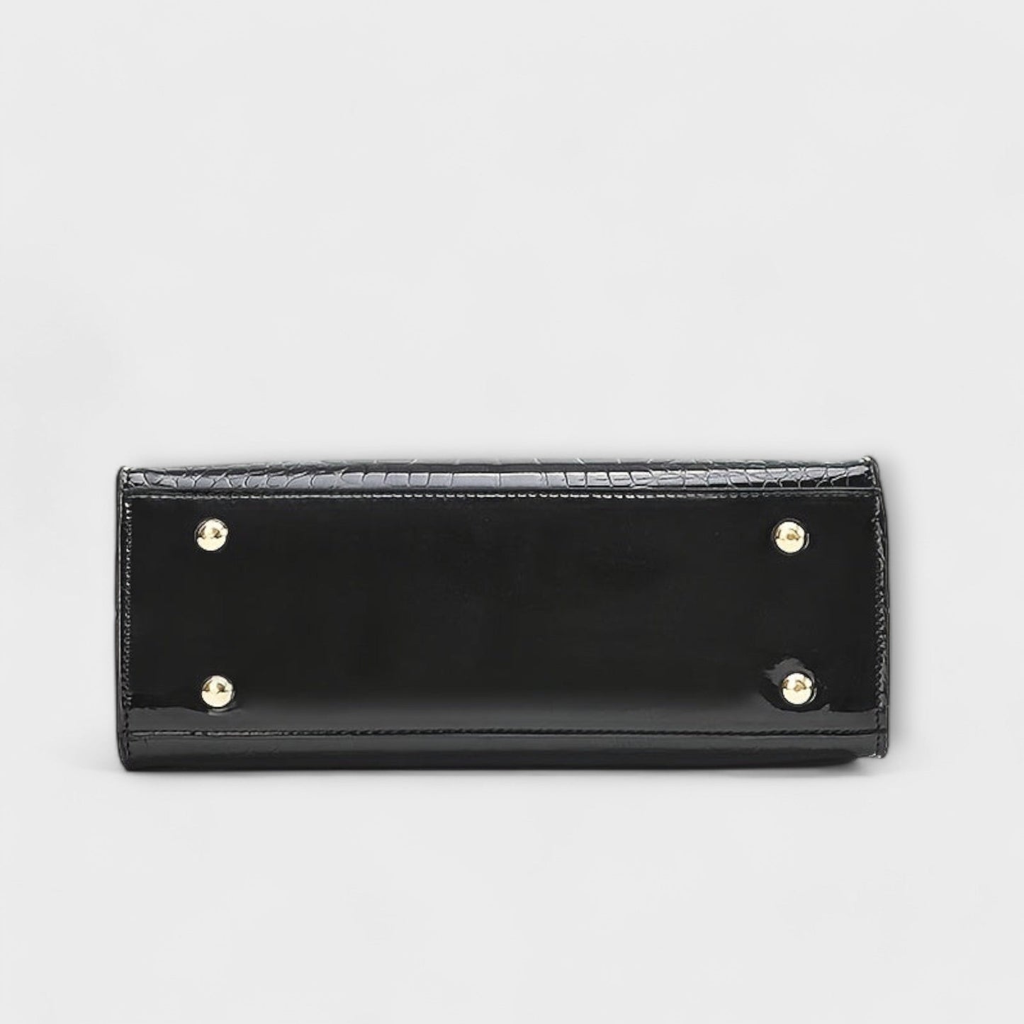 Bolso de Mano con Patrón de Cocodrilo Brillante