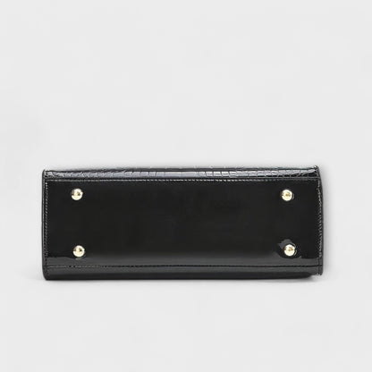 Bolso de Mano con Patrón de Cocodrilo Brillante