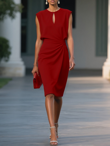 ELLE – VESTIDO DE COCTEL ELEGANTE CON FRUNCE