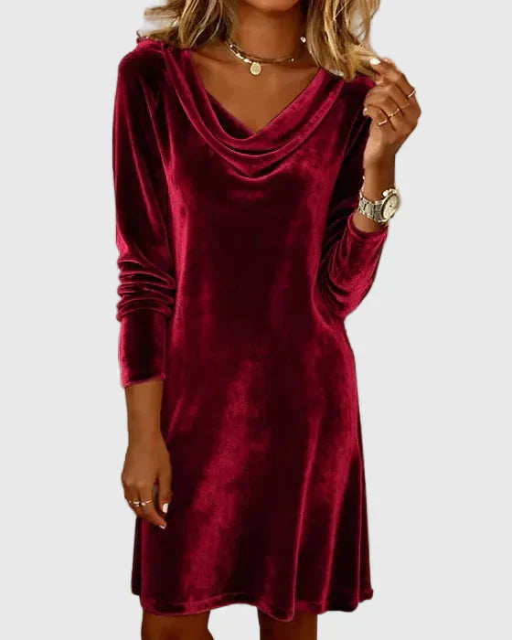 Frosina | Vestido de Terciopelo Corte Suelto