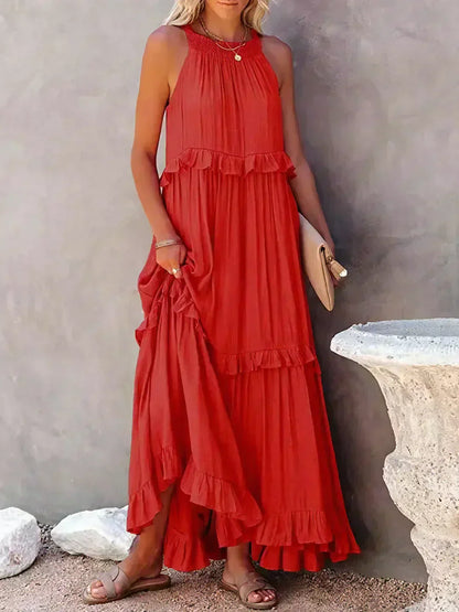 Landry - Vestido sin mangas con volantes chic