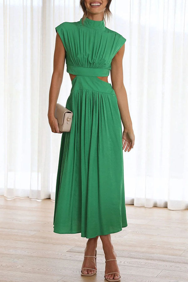 Quincy | Vestido Midi con Corte y Bolsillos
