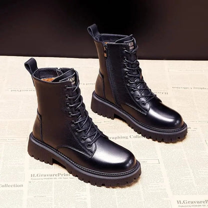 Botas de Cuero Negro Pulido