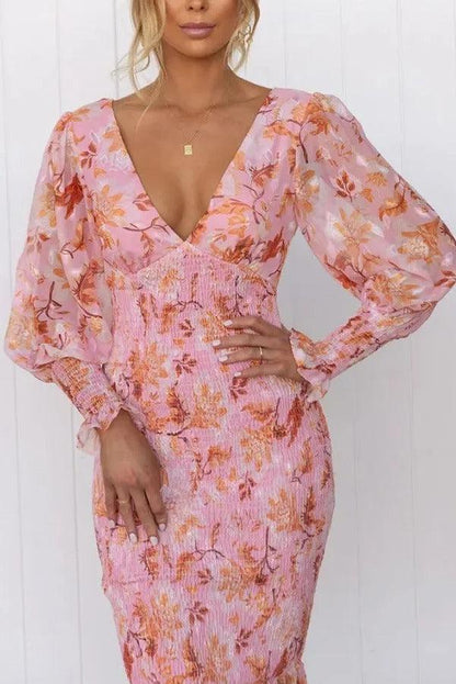 Melissa - Vestido Midi con Volantes Florales