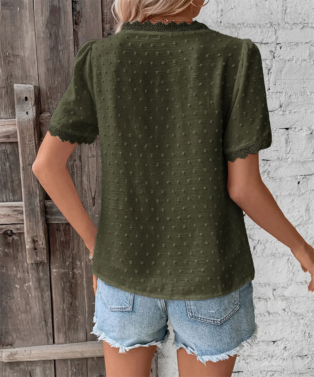 Maxine - Blusa de Verano Elegante con Escote en V