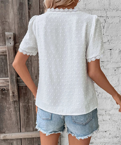Maxine - Elegante Blusa de Verano con Escote en V