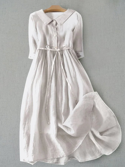 Eliza™ - VESTIDO ELEGANTE CON CINTURAS EN LA CINTURA Y MANGAS CORTAS