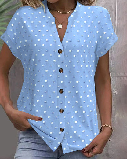 Amarys | Camisa de Cuello en V con Botones