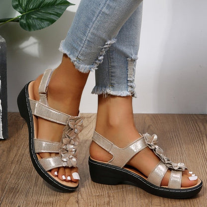 Cira - Sandalias Florales de Soporte