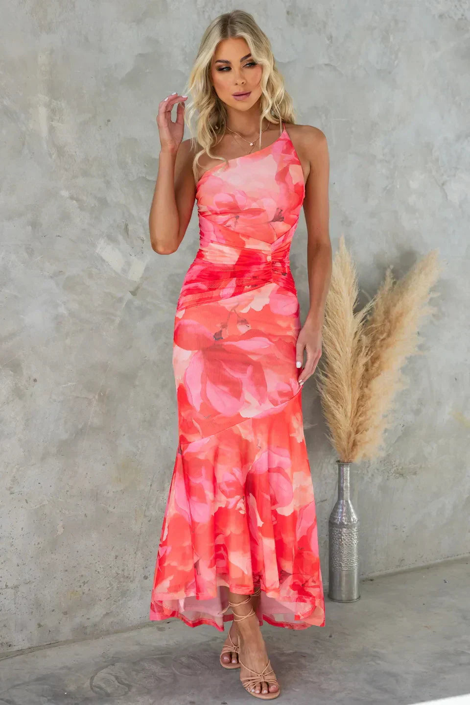 Nimue - Vestido de Raso Corto con Un Hombro