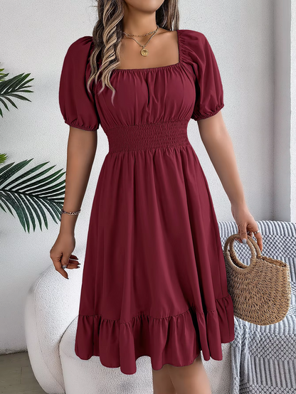 Riley™ - Vestido de Lino con Manga Corta y Escote en V Estiloso